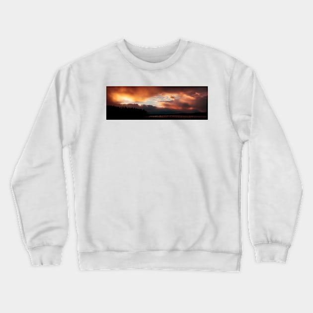 Vivid storm sunset sky scape Crewneck Sweatshirt by Juhku